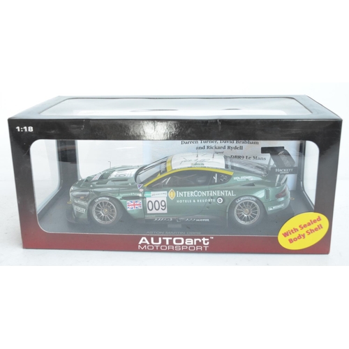 349 - Autoart Motorsport 1/18 scale diecast Aston Martin DBR9 Le Mans Winners GT1 class, signed by Darren ... 