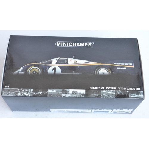 350 - Minichamps 1/18 scale highly detailed diecast Porsche 956L Ickx/Bell 1st 24 hour Le Mans 1982 winner... 