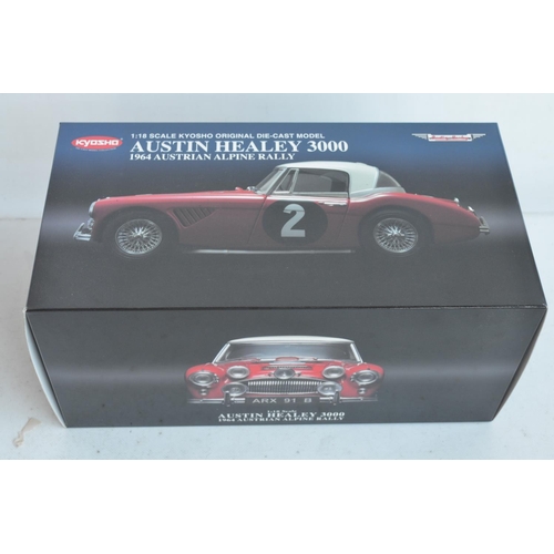 351 - Kyosho 1/18 scale highly detailed diecast Austin Healey 3000 1964 Austrian Alpine Rally (item no 081... 