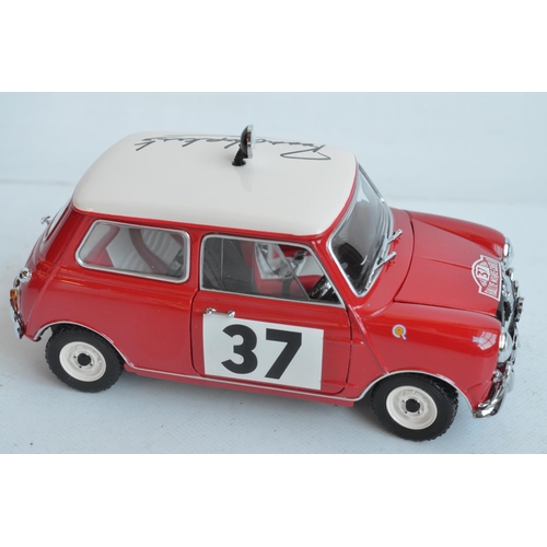 352 - Kyosho 1/18 scale highly detailed diecast Morris Mini Cooper S 1964 Monte Carlo Winner No37 (item no... 