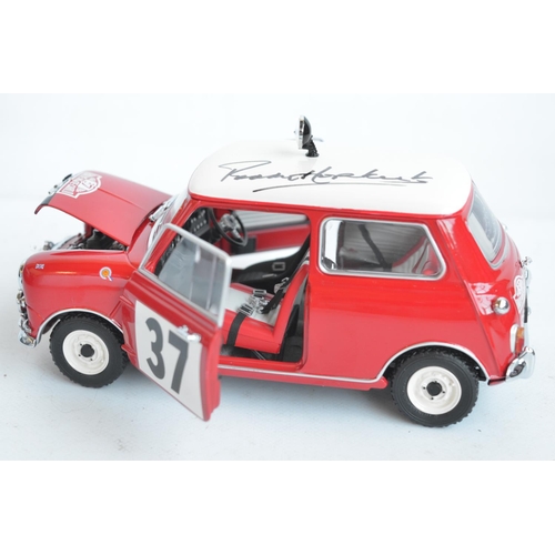 352 - Kyosho 1/18 scale highly detailed diecast Morris Mini Cooper S 1964 Monte Carlo Winner No37 (item no... 