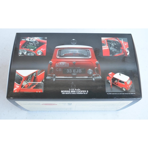 352 - Kyosho 1/18 scale highly detailed diecast Morris Mini Cooper S 1964 Monte Carlo Winner No37 (item no... 