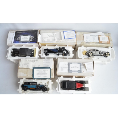 362 - Five boxed 1/24th scale diecast car models from Franklin Mint to include a 1939 Maybach Zeppelin, 19... 