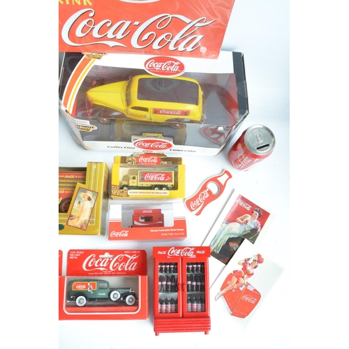 369 - Collection of Coca-Cola related models and items to include large scale Matchbox 1940 delivery van, ... 