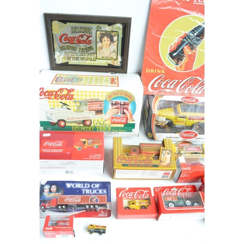 369 - Collection of Coca-Cola related models and items to include large scale Matchbox 1940 delivery van, ... 