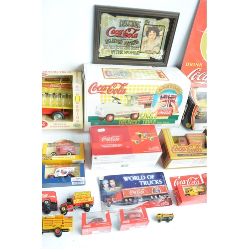 369 - Collection of Coca-Cola related models and items to include large scale Matchbox 1940 delivery van, ... 