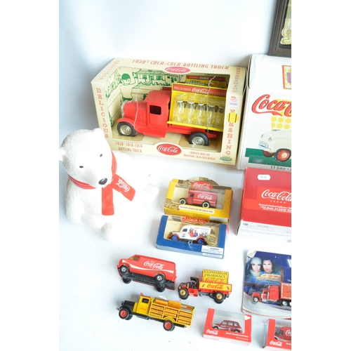 369 - Collection of Coca-Cola related models and items to include large scale Matchbox 1940 delivery van, ... 