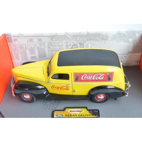 369 - Collection of Coca-Cola related models and items to include large scale Matchbox 1940 delivery van, ... 