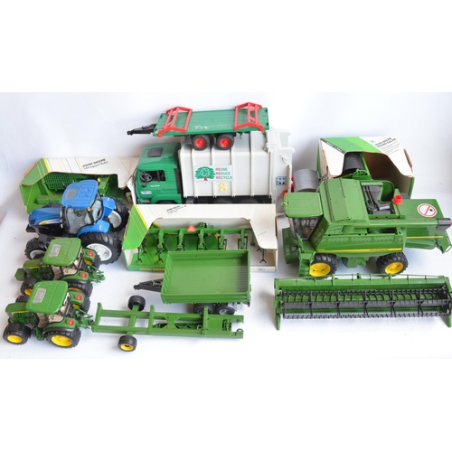 376 - Collection of 1/16 mostly farming related models from Bruder and Ertl to include Bruder John Deere T... 