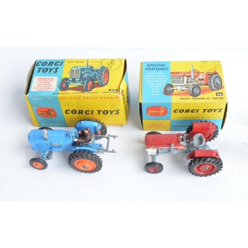 377 - Collection of vintage Corgi and Dinky tractor and farm models to include boxed Corgi Toys 60 Fordson... 