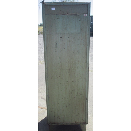 1324 - Large steel locker cabinet and a single-compartment steel cabinet, with significant signs of age-rel... 