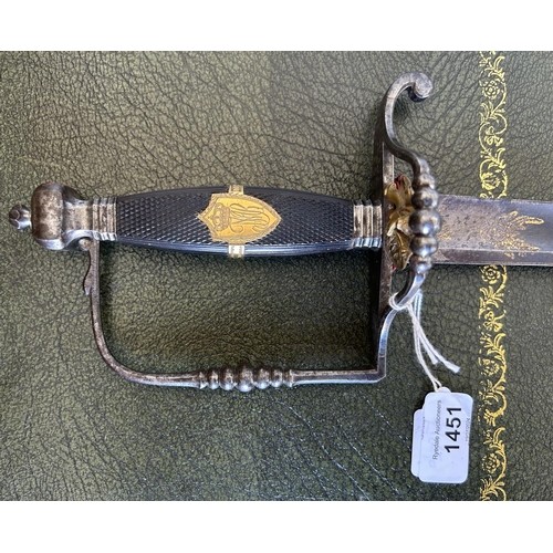 1451 - Early 19th century Bavarian five-ball spadroon sword, 33