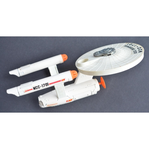 381 - Vintage boxed Dinky Toys 358 USS Enterprise (model in good overall condition, some decal damage, min... 