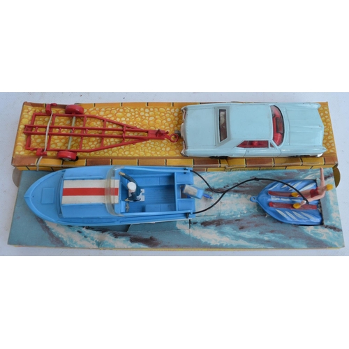 383 - Vintage boxed Corgi Toys Riviera gift set No 31 with Buick car, Dolphin cruiser, trailer etc., model... 