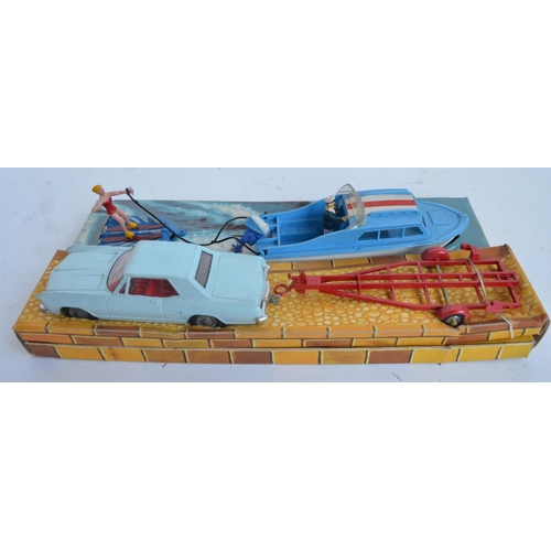 383 - Vintage boxed Corgi Toys Riviera gift set No 31 with Buick car, Dolphin cruiser, trailer etc., model... 