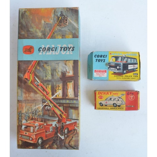 385 - Three vintage boxed diecast emergency vehicle models to include Corgi Toys Simon Snorkel Fire Engine... 