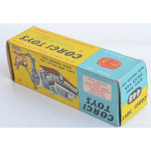 386 - Vintage boxed Corgi Toys 448 BMC Mini Police van with tracker dog (model in excellent condition, ple... 