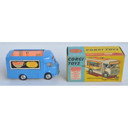 387 - Vintage boxed Corgi Toys 471 Smith's-Karrier mobile canteen, model in superb condition for age, one ... 