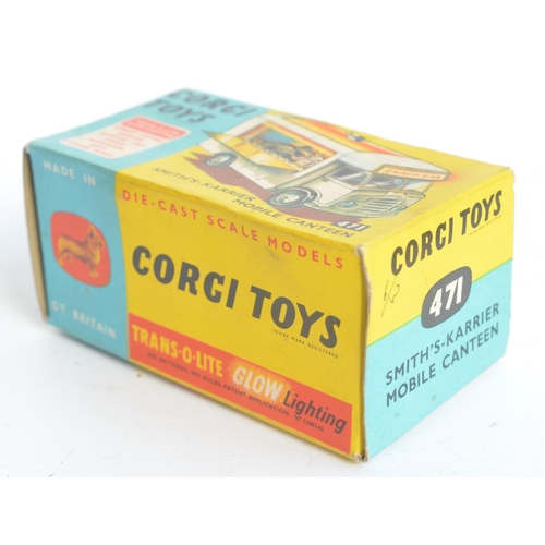 387 - Vintage boxed Corgi Toys 471 Smith's-Karrier mobile canteen, model in superb condition for age, one ... 