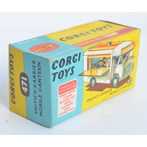 387 - Vintage boxed Corgi Toys 471 Smith's-Karrier mobile canteen, model in superb condition for age, one ... 