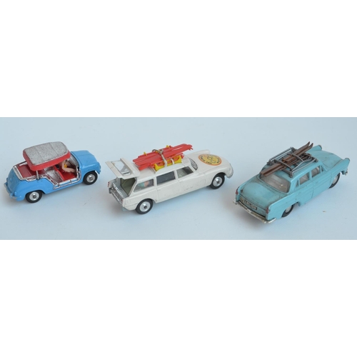 389 - Three vintage boxed diecast vehicle models to include Corgi Toys 240 Ghia-Fiat 600 (model very good,... 