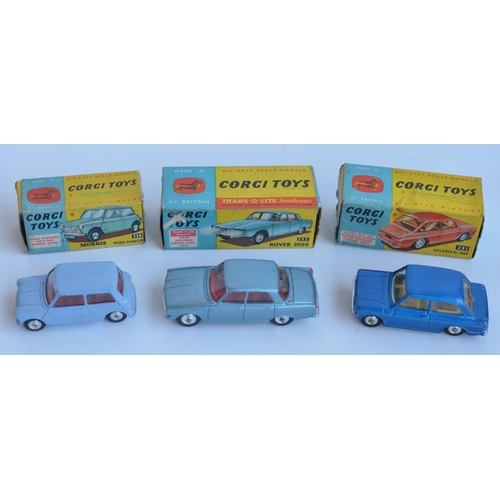 390 - Three vintage boxed Corgi diecast vehicle models to include 226 Morris Mini-Minor, 251 Hillman Imp (... 