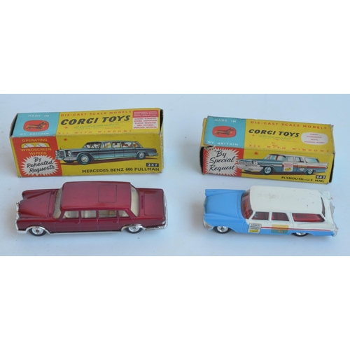 392 - Two vintage boxed Corgi diecast vehicle models to include 247 Mercedes-Benz 600 Pullman (model in ex... 