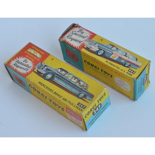 392 - Two vintage boxed Corgi diecast vehicle models to include 247 Mercedes-Benz 600 Pullman (model in ex... 