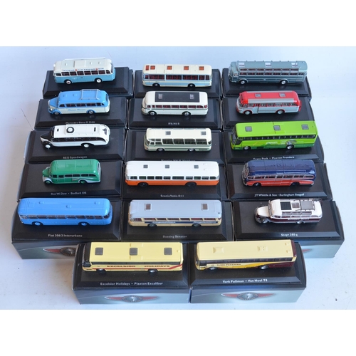 395 - Thirty three boxes diecast model vehicles from Atlas editions to include classic buses, Jaguar serie... 