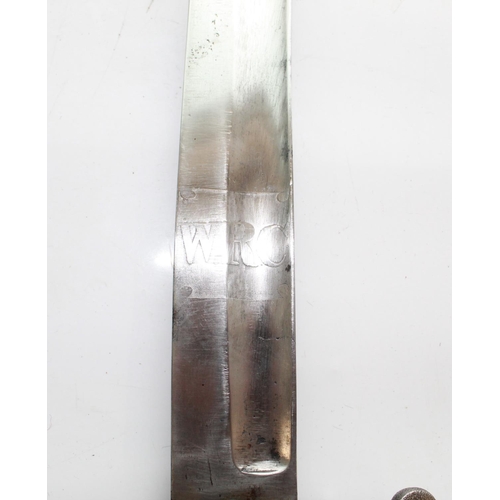 1542 - Victorian West Riding Constabulary Police Hanger. W.R.C. etched on blade and scabbard locket. Steel ... 