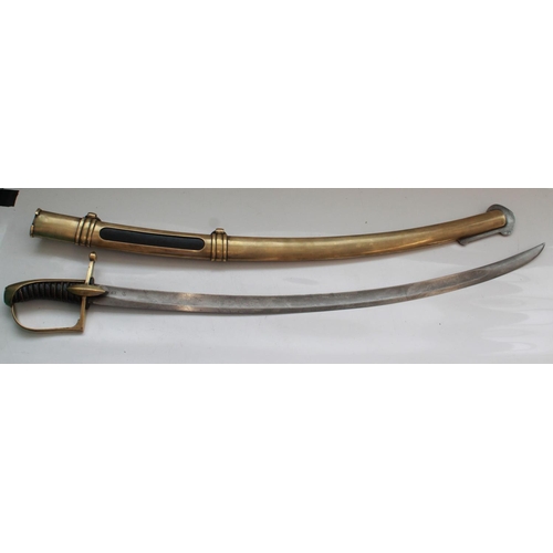 1544 - Quality copy of a French Consular of the Imperial guard Sabre. 1803 pattern with brass hilt and scab... 