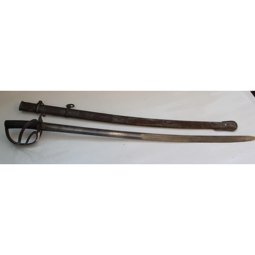 1548 - 1853 pattern British Cavalry Trooper's sabre with age-related wear, complete with original scabbard.... 