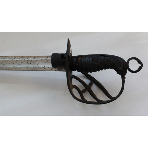 1549 - Unusual C19th century socket sword-bayonet in poor condition, with signs of attempted restoration wo... 