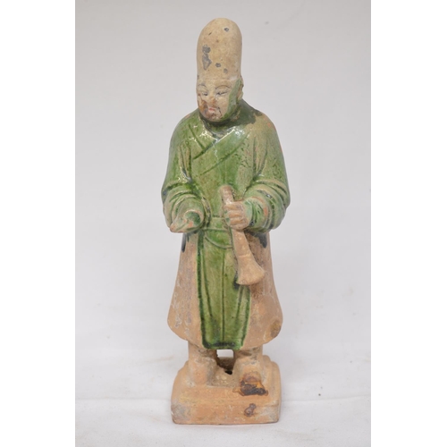 846 - Ming Dynasty partially glazed tomb figure, H21cm (Victor Brox collection)