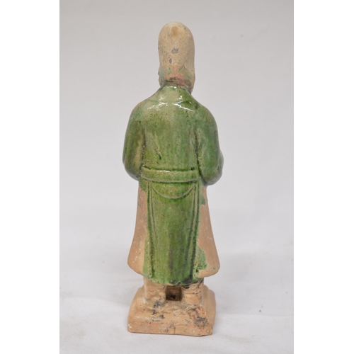 846 - Ming Dynasty partially glazed tomb figure, H21cm (Victor Brox collection)