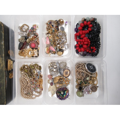 19 - Collection of vintage and modern costume jewellery including faux pearls, brooches,  clip on earring... 