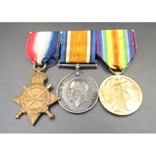 666 - 1914-1915 Star, War Medal, Victory Medal. 
To 23948 Pte H A Beardsley R.A.M.C.