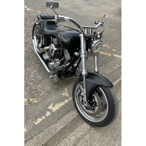 141 - Harley Davidson Cobra Custom 1600cc with Matt black finish tank, Le Petra double seat and single sea... 