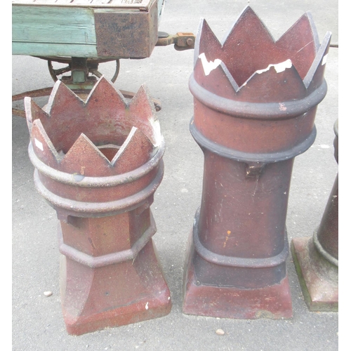 1265 - Five stone glaze/terracotta chimney pots a/f