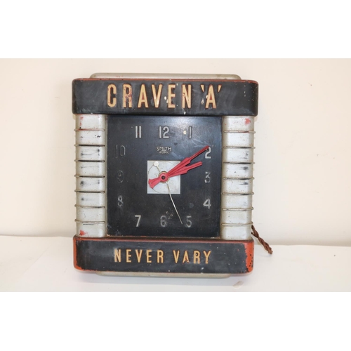 1330 - Julia Bradbury Collection: Vintage Smith Sectric 'Craven A Never Vary' advertising wall clock, 36cm ... 