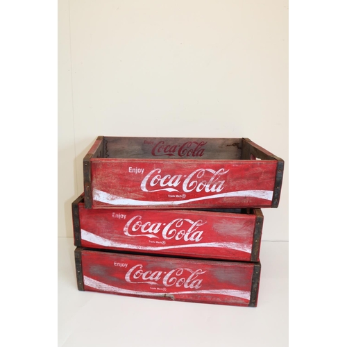 136 - Reproduction vintage style Coca Cola crates, L47.5cm (3)