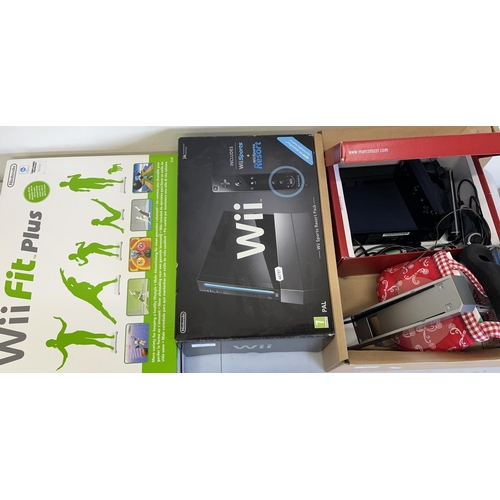 182 - Nintendo Wii, Wii fit plus, both boxed, other similar items, (qty)