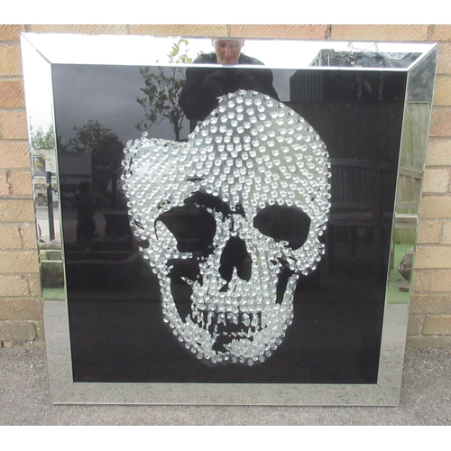 1194 - Shane Lynch collection - Floating crystal skull mirror, 90X90cm