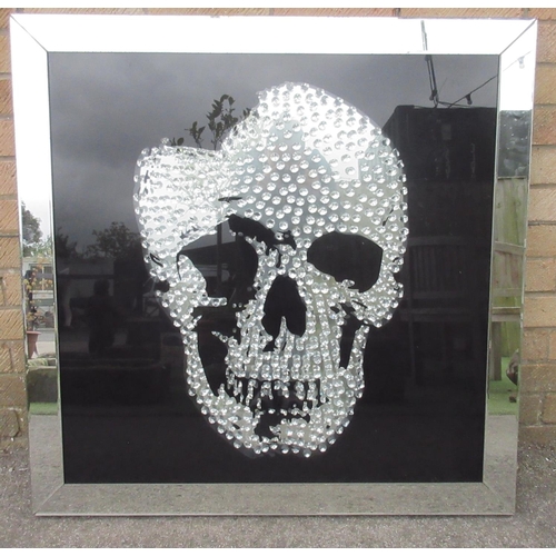 1194 - Shane Lynch collection - Floating crystal skull mirror, 90X90cm