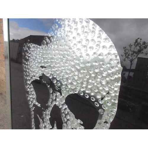 1194 - Shane Lynch collection - Floating crystal skull mirror, 90X90cm