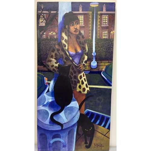 1339 - WITHDRAWN Julia Bradbury Collection: Rachael Strong (Contemporary); Girl with cat on a pavement, acr... 