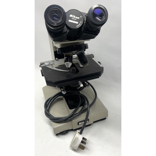 287 - Nikon Labophot Microscope, serial no. 217425, cream, two objectives