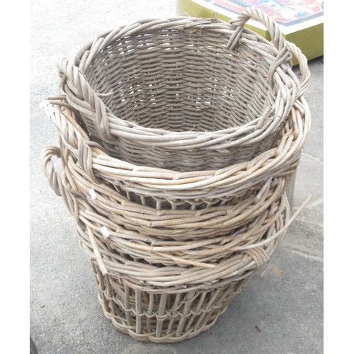 1354 - Five large wicker log baskets