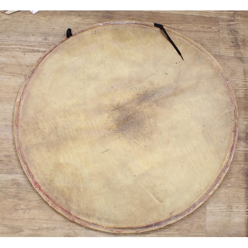 1039 - Painted shamanic drum with wooden frame, possibly originating from central Asia