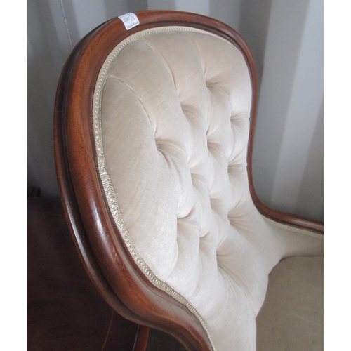 1240 - Pair of Victorian style nursing chairs with buttoned backs and cabriole legs, W60cm H92cm and a Brad... 